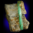 Elongated Emerald in Quartz