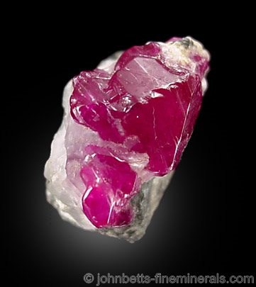 Bright Red Ruby on Matrix from Mogok, Sagaing Division, Myanmar (Burma)