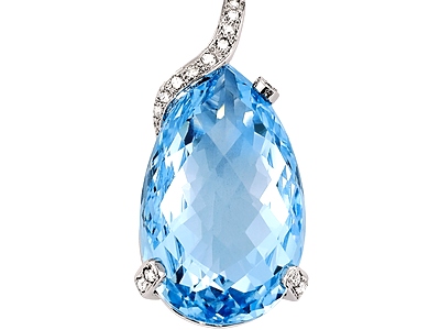 Blue Topaz Pendants on Blue Topaz   Diamond Pendant   Gemstone Jewelry Image
