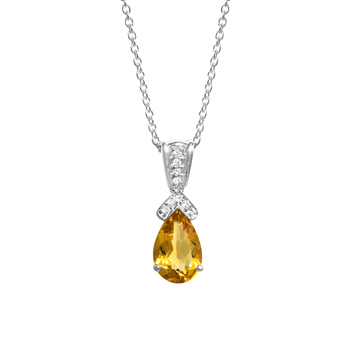 Citrine Pendant in Sterling Silver