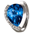 Deep Blue Topaz & Diamond Ring