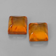 Square Cabochon Amber Pair