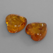 Amber Heart Cabochon Pair