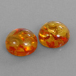 Amber Round Cabochon Pair