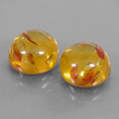 Yellow Amber Cabochon Pair