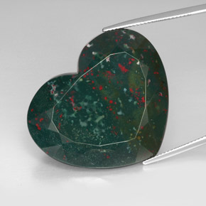 Heart-Shaped Spotted Bloodstone