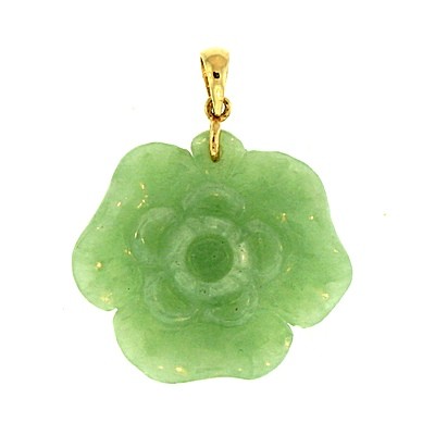 Carved Flower Jadeite Pendant