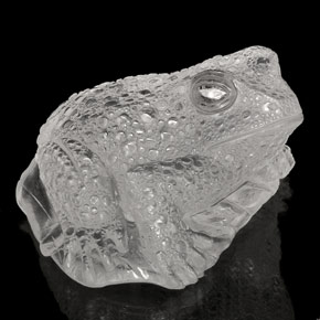 Quartz Rock Crystal Frog Carving