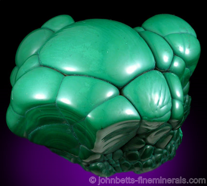 Polished Botryoidal Malachite from Kolwezi District, Shaba Copper Belt, Democratic Republic of the Congo (Zaire)