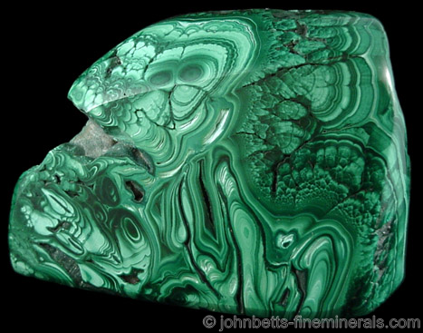 Polished Bright Malachite Specimen from Lubumbashi, Shaba Copper Belt, Democratic Republic of the Congo (Zaire)