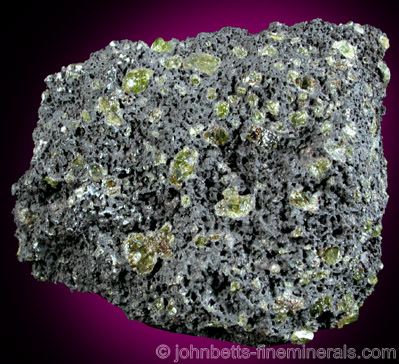 Peridot in Volcanic Rock from Kilauea Volcano, Hawaii