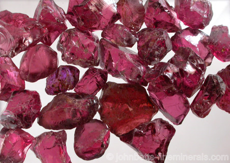 Rhodolite Crystal Fragments from Umba Valley, Tanzania