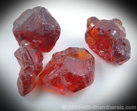 4 Rough Malaya Garnets from Umba Valley, Kenya