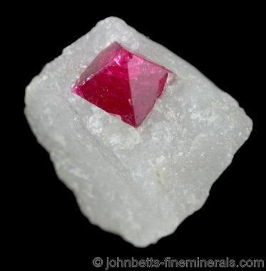 Spinel Octahedron in Marble Matrix from Pein Pyit, Mogok, Myanmar (Burma)