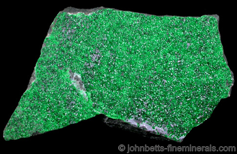 Uvarovite Microcrystals on Matrix from Saranovskoye Mine, Sarany, Permskaya Oblast', Ural Mountains, Russia