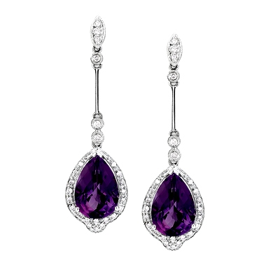 Dangling Amethyst Earrings