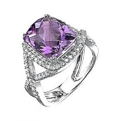 Amethyst and Diamond Ring