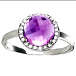 Large Amethyst Diamond Ring