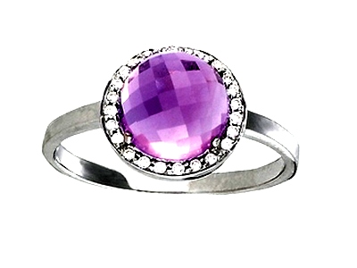 Large Amethyst Diamond Ring