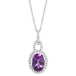 Amethyst White Topaz Silver Pendant