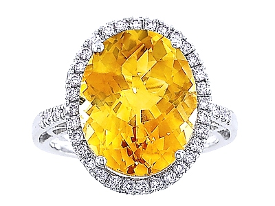 Citrine & Diamond Ring