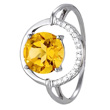 Citrine Gold Ring with Diamonds