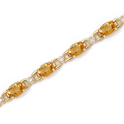 Citrine & Diamond Gold Bracelet