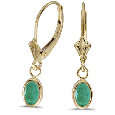 Emerald Cabochon Earrings