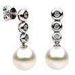 White Freshwater Pearl Gold Earrings