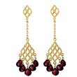 Garnet & Gold Dangling Earrings