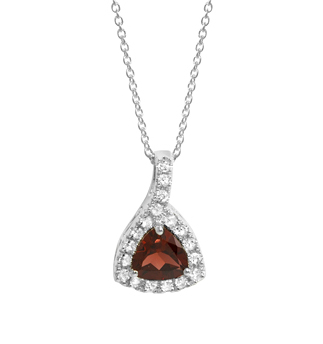 Garnet & White Topaz Pendant