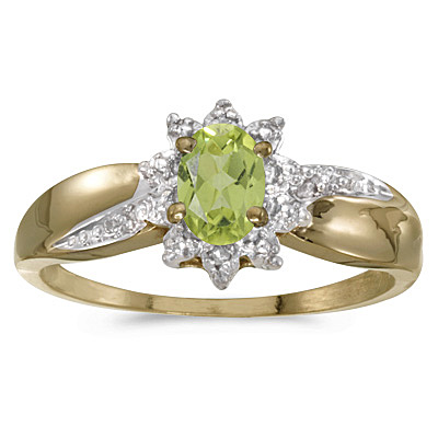 Peridot Ring with Diamonds