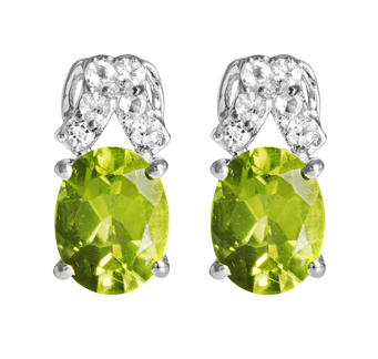 Peridot & White Topaz Earrings