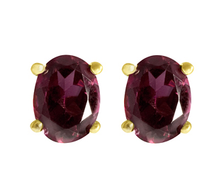 Rhodolite Garnet Stud Earrings