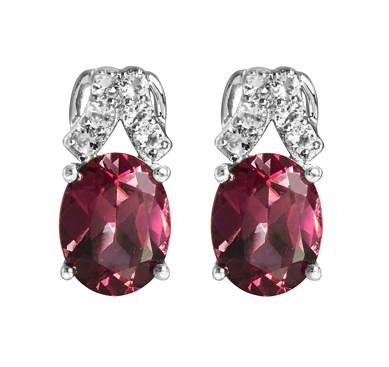 Rhodolite Garnet & White Topaz Earrings