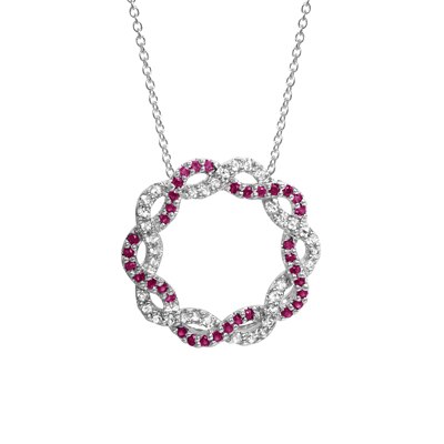 Ruby Circle Pendant - Gemstone Jewelry Image