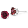 Ruby White Gold Stud Earrings