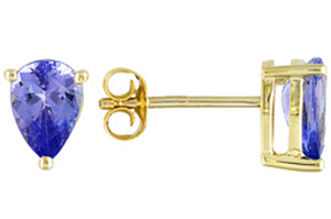 Tanzanite Gold Stud Earrings