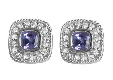 Tanzanite & White Topaz Earrings