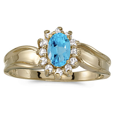 Blue Topaz Gold Ring