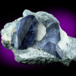 Benitoite Crystals on Natrolite