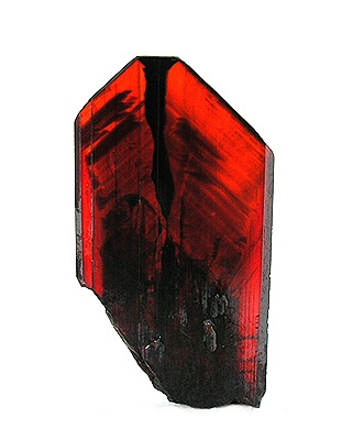 Red Flattened Brookite Crystal
