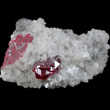 Twinned Cinnabar Crystals on Dolomite