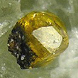 Greenockite Crystal on Prehnite
