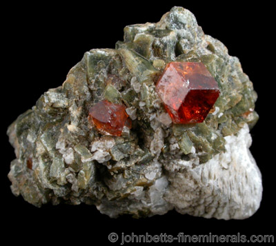 Grossular with Calcite and Diopside