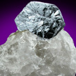 Hexagonal Molybdenite on Quartz