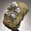 Several Sperrylite Crystals on Chalcopyrite