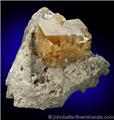 Yellow Fluorite Cube in Matrix from Pugh Quarry, Custar, Wood County, Ohio.