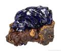 Azurite on Limonite from Bisbee, Cochise County, Arizona