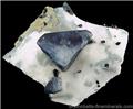 Benitoite Triangle on Natrolite from Benitoite Locality, San Benito County, California